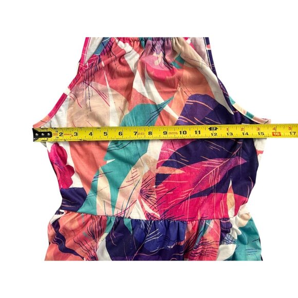 Women's Summer Sleeveless Halter Neck Floral Print Split Maxi Beach Dress Small - Picture 5 of 8